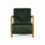 Armchairs - Armchair covered in natural leather with gold metal structure - GINER Y COLOMER