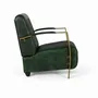 Armchairs - Armchair covered in natural leather with gold metal structure - GINER Y COLOMER