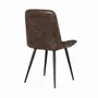 Chaises - Chaise rembourrée en cuir gris cendré - GINER Y COLOMER