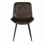 Chaises - Chaise rembourrée en cuir gris cendré - GINER Y COLOMER