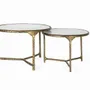Tables basses - Lot de 2 tables basses rondes dorées et blanches - GINER Y COLOMER