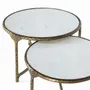 Tables basses - Lot de 2 tables basses rondes dorées et blanches - GINER Y COLOMER