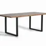 Tables Salle à Manger - Table à manger en bois d'acacia naturel et pieds en métal noir - GINER Y COLOMER