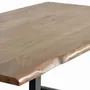 Tables Salle à Manger - Table à manger en bois d'acacia naturel et pieds en métal noir - GINER Y COLOMER