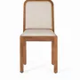 Chairs - Set of 2 chairs in acacia wood and beige fabric - GINER Y COLOMER