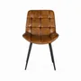 Chaises - Chaise de salle à manger tapissée en cuir naturel marron - GINER Y COLOMER