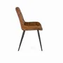 Chaises - Chaise de salle à manger tapissée en cuir naturel marron - GINER Y COLOMER