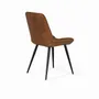 Chaises - Chaise de salle à manger tapissée en cuir naturel marron - GINER Y COLOMER