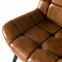 Chaises - Chaise de salle à manger tapissée en cuir naturel marron - GINER Y COLOMER