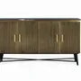 Sideboards - Sideboard with 4 wooden doors covered in bronze and marble top - GINER Y COLOMER