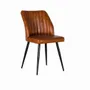 Chaises - Chaise recouverte de cuir marron naturel - GINER Y COLOMER