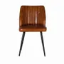 Chaises - Chaise recouverte de cuir marron naturel - GINER Y COLOMER