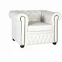 Armchairs - Single-seater Chester armchair covered in natural leather with white finish - GINER Y COLOMER