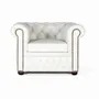 Armchairs - Single-seater Chester armchair covered in natural leather with white finish - GINER Y COLOMER