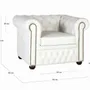 Armchairs - Single-seater Chester armchair covered in natural leather with white finish - GINER Y COLOMER