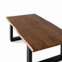 Tables basses - Table basse plateau en bois d'acacia massif et pieds en métal - GINER Y COLOMER