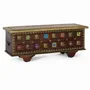 Boîtes de rangement - Coffre en bois manguier cerisier avec bronze et céramique - GINER Y COLOMER