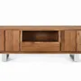 TV stands - TV cabinet in natural acacia wood and silver metal - GINER Y COLOMER