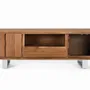 TV stands - TV cabinet in natural acacia wood and silver metal - GINER Y COLOMER