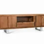 TV stands - TV cabinet in natural acacia wood and silver metal - GINER Y COLOMER