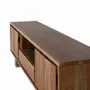 TV stands - TV cabinet in natural acacia wood and silver metal - GINER Y COLOMER