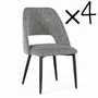 Chaises - Lot de 4 chaises en tissu gris et métal - GINER Y COLOMER