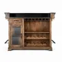 Buffets - Meuble bar marron en manguier, granit et métal 150cm - GINER Y COLOMER