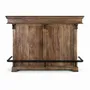 Buffets - Meuble bar marron en manguier, granit et métal 150cm - GINER Y COLOMER