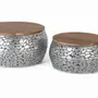 Tables basses - Lot de 2 tables en manguier et aluminium - GINER Y COLOMER
