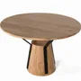 Tables Salle à Manger - Table à manger ronde en manguier et métal diamètre 116cm - GINER Y COLOMER