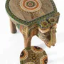Sculptures, statuettes and miniatures - Set of 2 hand-carved and painted mango wood figurines - GINER Y COLOMER