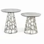 Tables basses - Lot de deux tables basses avec plateau circulaire en marbre - GINER Y COLOMER
