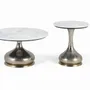 Tables basses - Lot de deux tables basses avec plateau circulaire en marbre - GINER Y COLOMER