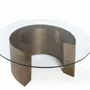Tables basses - Table basse avec plateau en verre circulaire et bord biseauté - GINER Y COLOMER
