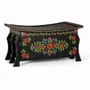 Boîtes de rangement - Coffre en bois de manguier noir avec détails peints à la main - GINER Y COLOMER