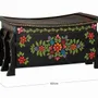 Boîtes de rangement - Coffre en bois de manguier noir avec détails peints à la main - GINER Y COLOMER