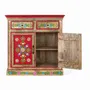 Sideboards - Hand painted mango wood sideboard with 2 drawers and doors - GINER Y COLOMER