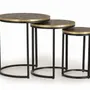 Tables basses - Lot de 3 tables plateau bronze et piètement métal - GINER Y COLOMER