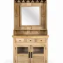 Sideboards - Mango wood wine rack with central mirror - GINER Y COLOMER