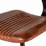 Chaises - Chaise recouverte de cuir marron naturel et pieds en métal - GINER Y COLOMER