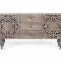 Sideboards - Mango wood sideboard with two carved side doors - GINER Y COLOMER