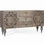 Sideboards - Mango wood sideboard with two carved side doors - GINER Y COLOMER