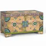 Storage boxes - Hand painted mango wood chest 81 cm - GINER Y COLOMER