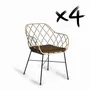 Armchairs - Set of 4 rattan armchairs and metal legs - GINER Y COLOMER