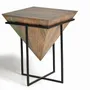Tables basses - Table d'angle en bois de manguier en métal - GINER Y COLOMER