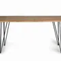 Tables Salle à Manger - Table à manger en bois d'acacia naturel et pieds en métal 10 places - GINER Y COLOMER