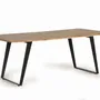 Dining Tables - Dining table in natural acacia wood and black metal legs - GINER Y COLOMER