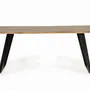 Dining Tables - Dining table in natural acacia wood and black metal legs - GINER Y COLOMER