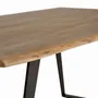 Dining Tables - Dining table in natural acacia wood and black metal legs - GINER Y COLOMER