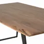Dining Tables - Dining table in natural acacia wood and black metal legs - GINER Y COLOMER